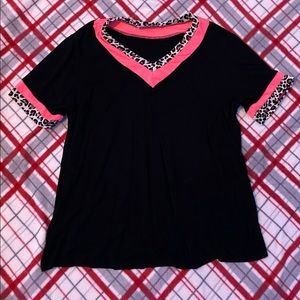 Giddy Up Glamour Neon Pink Cheetah Print Bluouse